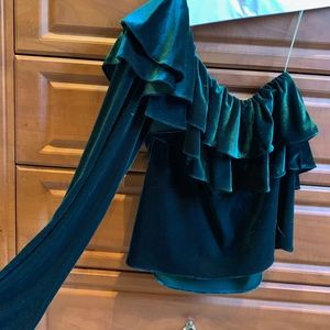 Beautiful One shoulder velvet top